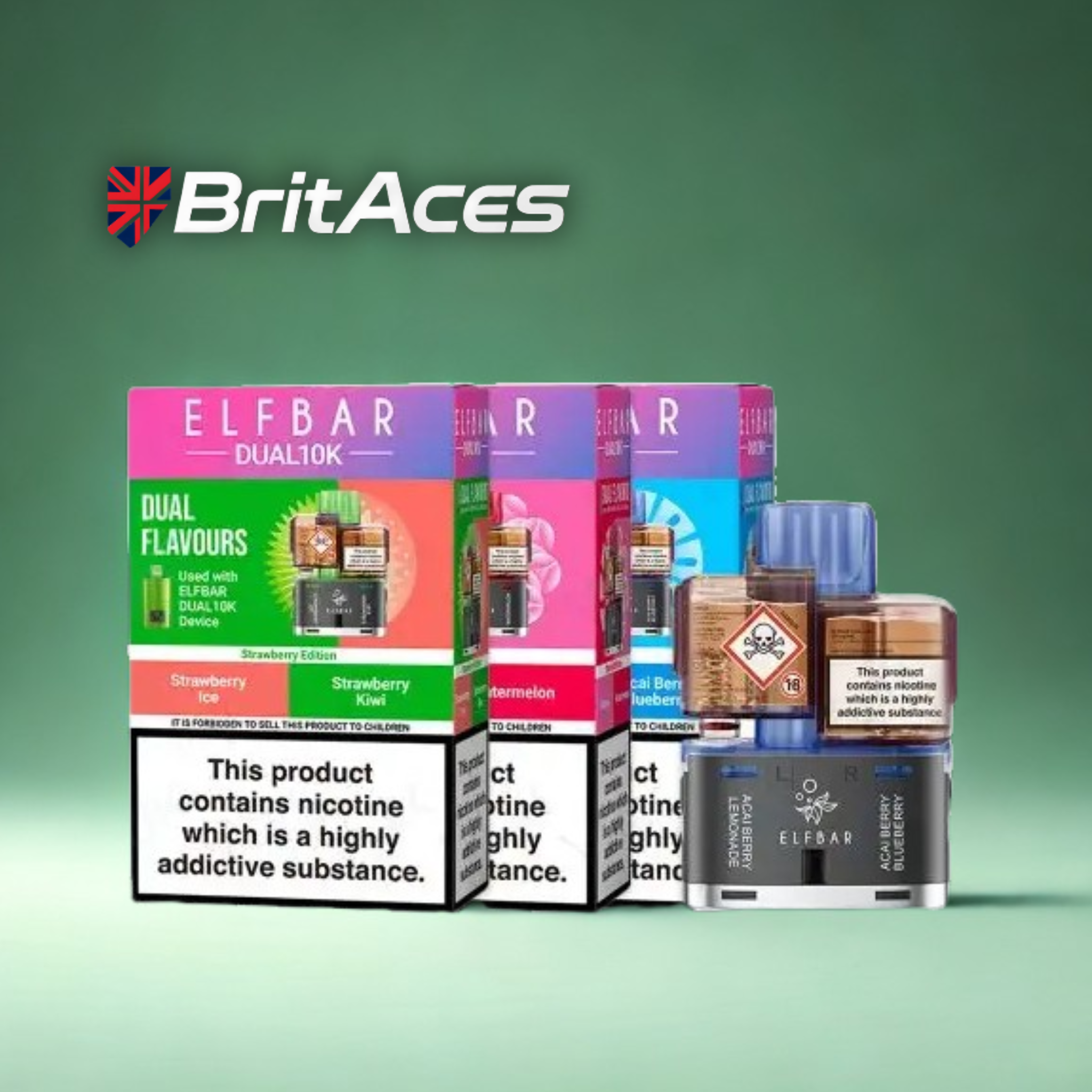 Elfbar Dual 10K Prefilled Pods + Refill Containers